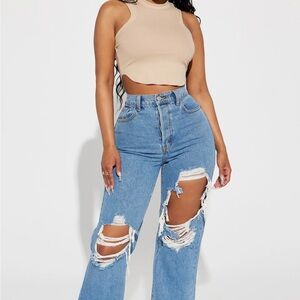 New with Tags- Fashion Nova Drive You Crazy Ripped Jeans